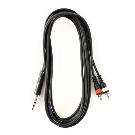 RS PRO MALE STEREO JACK TO MALE RCA X AUX CABLE, BLACK